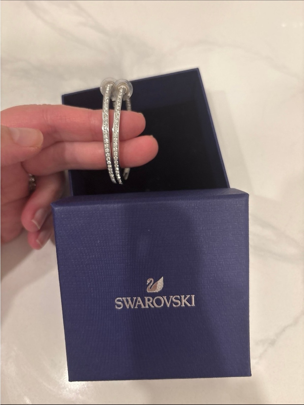 Swarovski 2” Hoop Earrings
